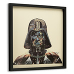 "Dark Side" Dimensional Graphic Collage Framed Under Glass Wall Art