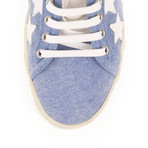 Star Embroidered Sneakers // White + Blue (Euro: 41)