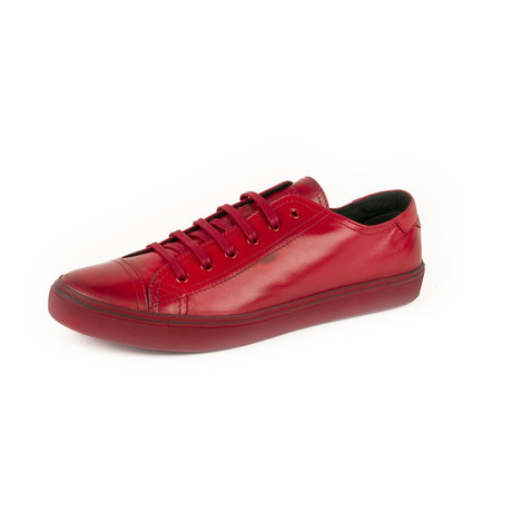 Distressed Leather Low Top Sneaker // Red (Euro: 39)