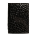 Crocodile Gusseted Card Case // Black