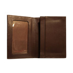 Crocodile Gussetted Card Case // Brown