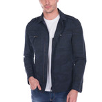 Atticus Spring Coat // Navy Camouflage (S)