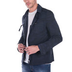 Atticus Spring Coat // Navy Camouflage (S)