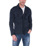 Atticus Spring Coat // Navy Camouflage (S)