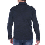 Atticus Spring Coat // Navy Camouflage (S)