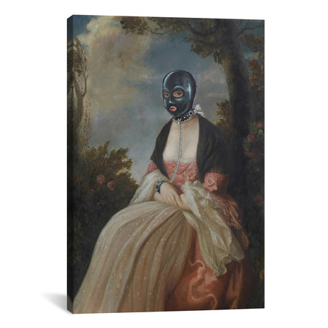 Gimp Masked Woman // Banksy (26"W x 18"H x 0.75"D)