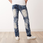 Faded Moto Jean // Light Blue (30WX30L)