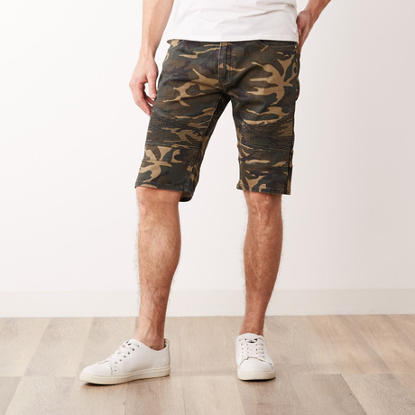 Camo Moto Shorts // Khaki Camo (30)