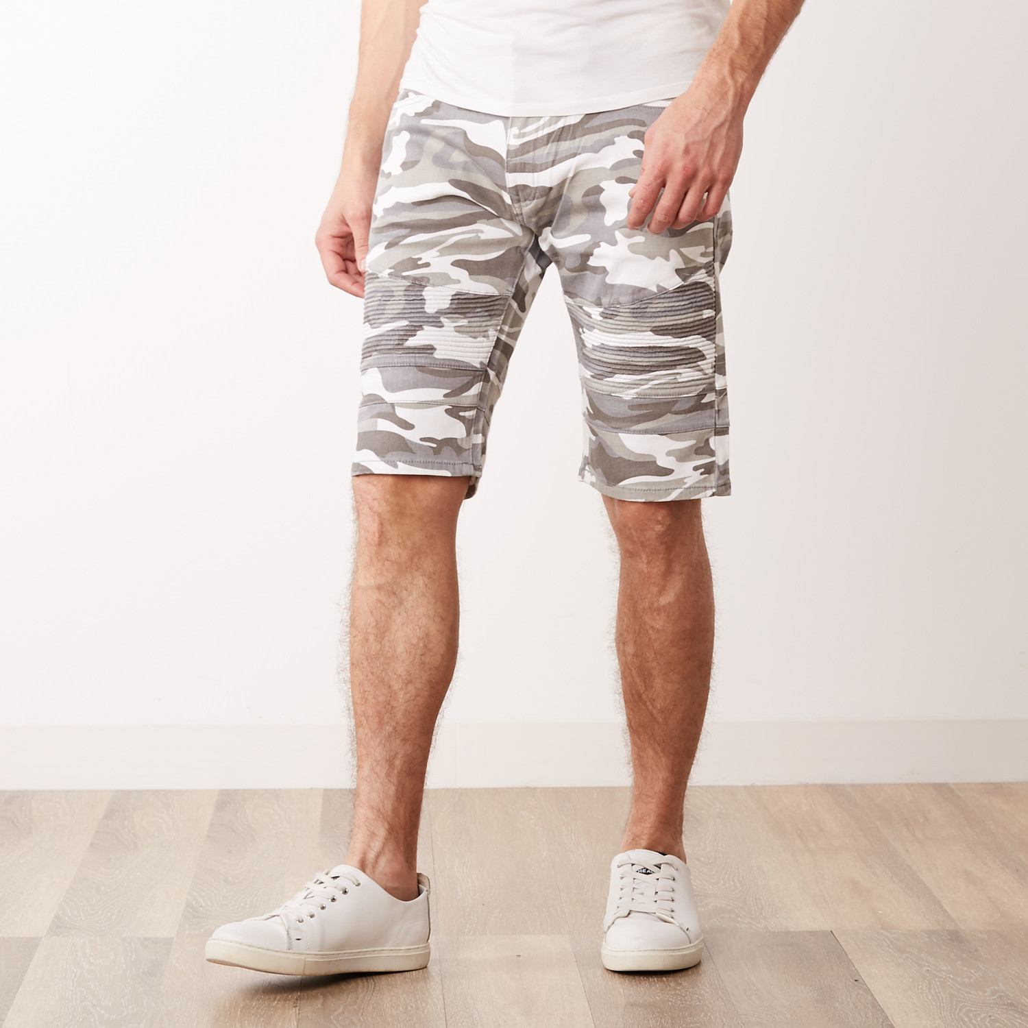 Camo Moto Shorts // White Camo (30) - Xray Jeans - Touch of Modern