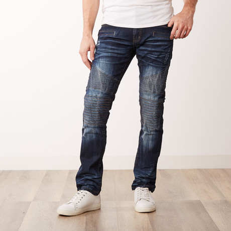 True Padded Moto Jean // Indigo (30WX30L)