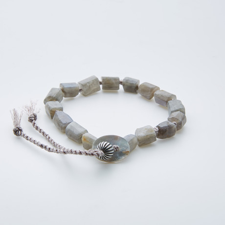 Dell Arte // African Labradorite Uneven Bead Shambala Bracelet // Gray
