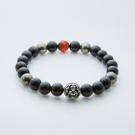 Dell Arte // Black Shiny Onyx + Purite Bead Bracelet
