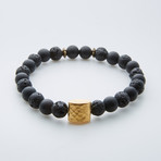 Dell Arte // Lava Stone + Onyx Bracelet // Black + Gold