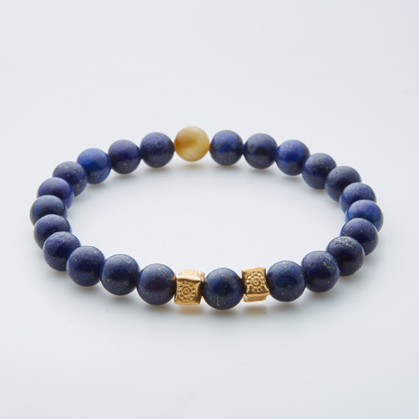Dell Arte // Tanzanian Lapis Lazuli + Honey Tiger Eye Bracelet // Blue + Gold