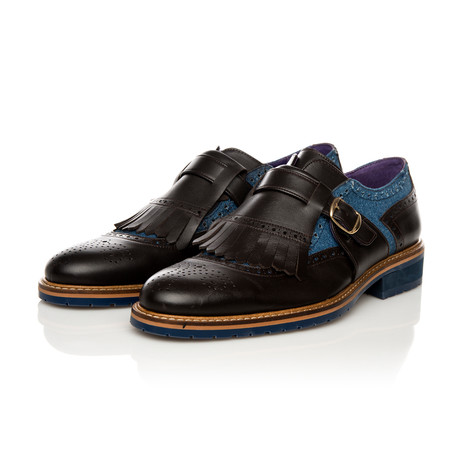 Monk Strap Shoes // Black + Blue (Euro: 39)