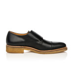 Crepe Sole Double Monk-Strap Shoes // Black (Euro: 44)