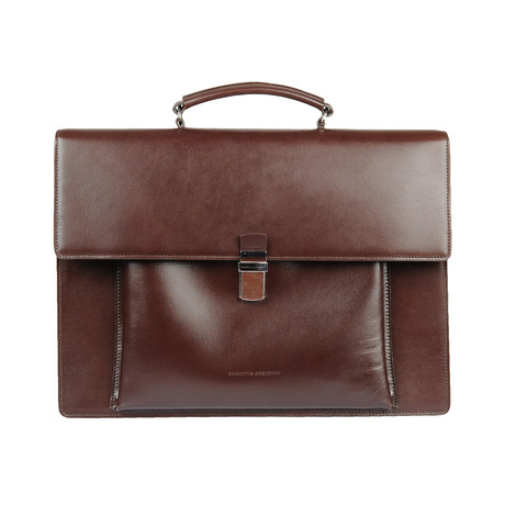 Leather Briefcase // Cognac