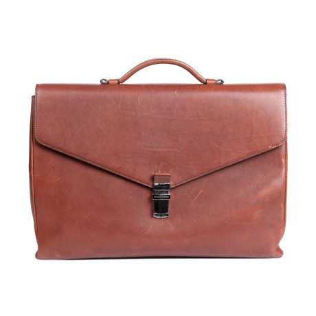 Leather Front Pocket Briefcase // Dark Brown