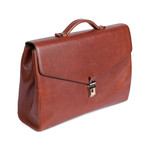 Leather Front Pocket Briefcase // Dark Brown