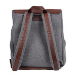 Leather Mesh Backpack // Gray