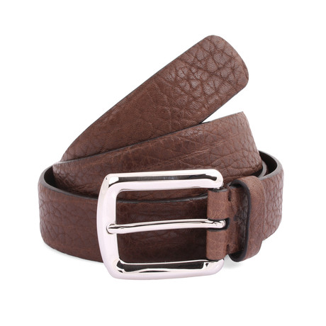 Textured Leather Belt // Dark Brown // 85 cm // 34"Waist