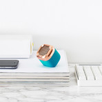 Qb S CHROME WIRELESS SPEAKER // Small (Green + Copper)