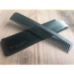 Model No. 6 Carbon Fiber Comb + Horween Leather Case (English Tan)