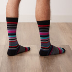 Best Dressed Socks // Black + Multi Stripes