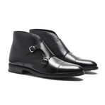Black Double Monk Strap Boot // Goodyear Welted Construction // Black (US: 7)