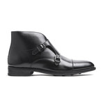 Black Double Monk Strap Boot // Goodyear Welted Construction // Black (US: 7.5)
