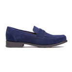 Blue Suede Penny Loafer // Goodyear Welted Construction // Royal Blue Suede (US: 10.5)
