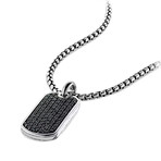 Stainless Steel Designer Inspired Necklace // Silver + Black