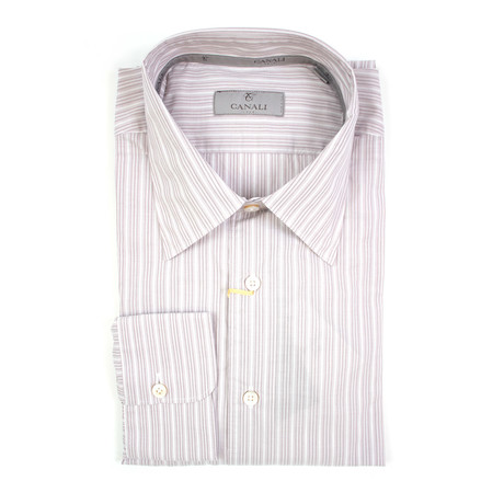 Striped Modern Fit Shirt // Lilac (S)