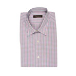 Canali // Plaid Slim Fit Shirt // Pink + Gray (M)