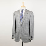 Windowpane Wool Super 160's 2 Button Suit // Gray (Euro: 50R)