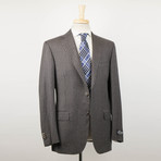 Striped Wool 2 Button Suit // Brown (Euro: 52R)