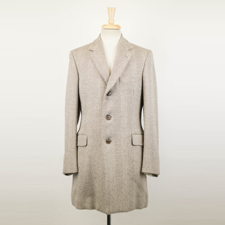 Belvest // Twill Wool Coat // Brown (Euro: 48)