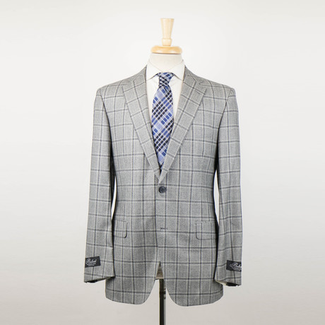 Windowpane Wool Super 160's 2 Button Suit // Gray (Euro: 48R)