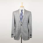 Windowpane Wool Super 160's 2 Button Suit // Gray (Euro: 50R)