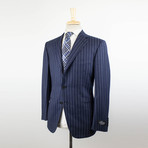 Flannel Wool 3 Roll 2 Button Suit // Blue (Euro: 56S)