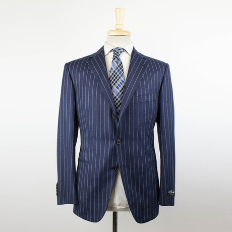 Flannel Wool 3 Roll 2 Button Suit // Blue (Euro: 48R)