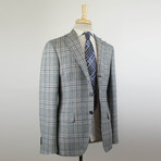 Plaid Wool Double Breasted Sport Coat // Gray (Euro: 50R)
