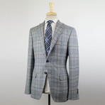 Plaid Wool Double Breasted Sport Coat // Gray (Euro: 48R)