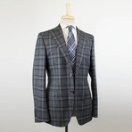 Plaid Wool 2 Button Sport Coat // Gray (Euro: 48S)