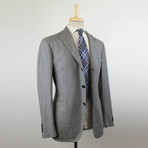 Check Wool Blend 3 Roll 2 Button Sport Coat // Gray (Euro: 48S)