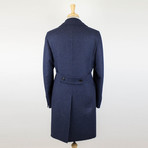 Belvest // Wool Double Breasted Full Length Coat Size // Blue (Euro: 48R)