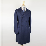 Belvest // Wool Double Breasted Full Length Coat Size // Blue (Euro: 48S)