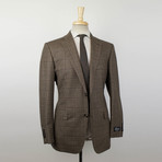 Plaid Wool 2 Button Sport Coat // Brown (Euro: 48S)