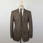 Plaid Wool 2 Button Sport Coat // Brown (Euro: 48R)