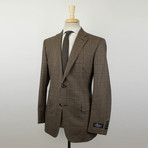 Plaid Wool 2 Button Sport Coat // Brown (Euro: 50R)